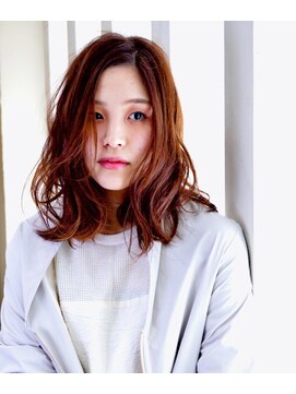 ヘアカフェ コトノハ(hair cafe Kotonoha) 【コトノハ】小顔鎖骨ミディアム　大人フェミニン顔周りレイヤー