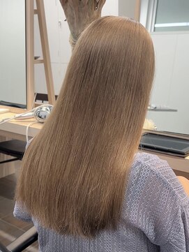 サロンドジョー(salon de joe) ミルクティーベージュダブルカラーケアブリーチ韓国風レイヤー