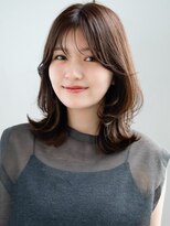 エインアンリー 表参道(AIN.ANLY.) ◯ワンレンボブルフ黒髪ネビージュ小顔ぱっつん前髪ウルフパーマ