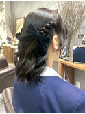 ALMO◎結婚式ヘアアレンジ【リボン編み込み】