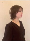 レイヤーボブ/ウルフヘア/ オリーブベージュ