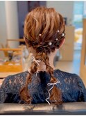 ふわふわの編み下ろしツイン ~結婚式お呼ばれヘアアレンジ~