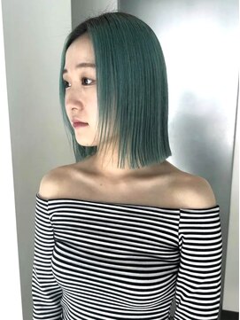 フォト イケブクロ(foto IKEBUKURO) ◯2ブリーチミントカラー/ラインカット/顔まわりレイヤー