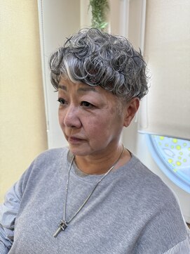 バーチ ウシワカマル(BIRCH ushiwakamaru) 大人グレイヘアショートパーマ