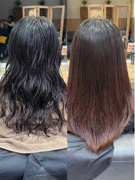 オッジバイケンジ(oggi by KENJE) パーマ落とし/ストレートヘア/ひふみ