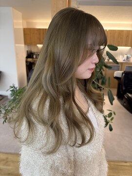 松本市美容室オリーブベージュカラー