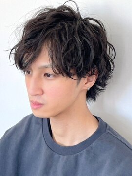 ニュアンスパーマ メンズパーマ マッシュ ミディアム