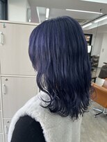 リシャルム 新保店(Re charme) 【透明感ネイビーブルー】艶カラー