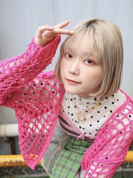 ラビットホール(Rabbit hole) 【misato】ハイトーンが映えるミルクティーボブ