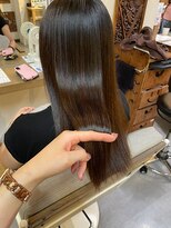 ヘアリゾート粋 ウナム 新宿東口店(enam)&nbsp;ナチュラルストレート/美髪縮毛矯正/艶髪ブラウン/ロング