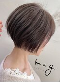 【春ショート】丸み×ハイライトカラーショートヘア
