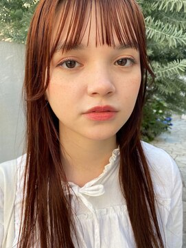 パール(PearL) 《PearL》アプリコットレッドとシースルーバング