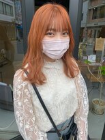 ヘアー アイス ルーチェ(HAIR ICI LUCE)&nbsp;オレンジカラー オレンジベージュ ハイトーン 担当城倉