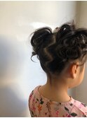 キッズ　女の子　お団子