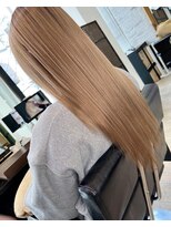 エヌプラス(N+)&nbsp;くびれヘアアプリコットオレンジ夏ハイライトカラー