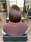 20代30代大人可愛いミニボブアッシュブラウン