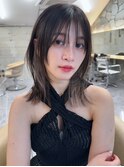 韓国ヘアハッシュカットレイヤーカットグレージュブリーチ無し　