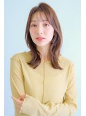 黒髪ボブルフ耳掛けひし形小顔韓国レイヤーカットくすみベージュ