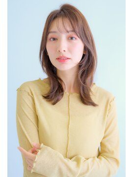 ネオリーブアイム 横浜西口店(Neolive aim) 黒髪ボブルフ耳掛けひし形小顔韓国レイヤーカットくすみベージュ