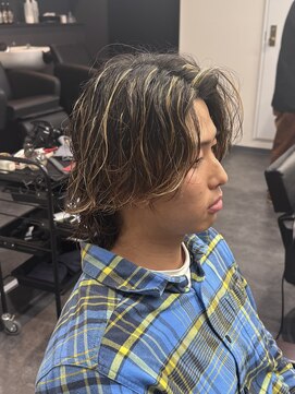 ランディ(RANDY) メンズ/センターパート/ハイライト/スパイラルパーマ