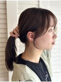顔周りレイヤー/セミロング/シースルーバング/透明感カラー/小顔