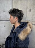 スパイキーショートベリーショート短髪アップバングフェード
