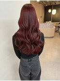 透明感ローズブラウン/艶髪ウェーブ/ロングレイヤー