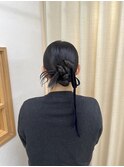 タイトヘア　カチモリ　ベロアリボン　