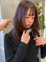 テトヘアー(teto hair)&nbsp;レイヤーミディアム　チョコレートブラウン　レイヤースタイル