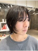 メンズ/ボブウルフ/顔まわりレイヤー/フェイスレイヤー