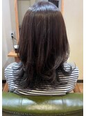 アッシュグレーとレイヤーボブ
