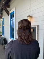 アズグロウヘアー(AS GROW HAIR) アプリコットオレンジやわらか抜け感ハーフアップ