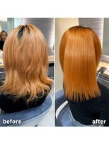 アース 渋谷店(HAIR&MAKE EARTH)&nbsp;渋谷｜ブリーチ毛の縮毛矯正×髪質改善ボブ