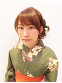 浴衣ヘア♪ 軟毛の方にもオススメ☆くるりんぱアップスタイル