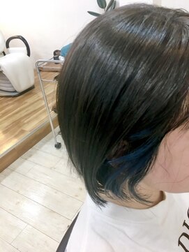 インナーカラー ディープブルー L 美容室 フラウ 横江店のヘアカタログ ホットペッパービューティー