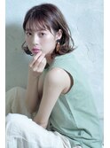 ペールベージュセクションカラーグラデーションカラー外ハネボブ