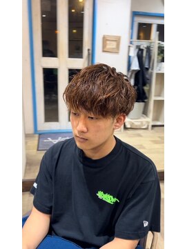 リッカヘアー(Ricca hair) ビジネスカジュアル◎ブラウンカラー束感メンズパーマ