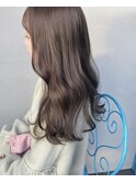 オリーブベージュブリーチなしダブルカラーイメチェンセミロング