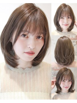 アフロート ルヴア(AFLOAT RUVUA) ちょっとクセをいかした【ひし形レイヤーカット】ベージュカラー