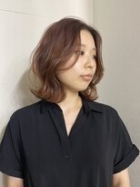 アジールヘア 赤羽駅南口店(agir hair)&nbsp;大人レイヤーミディアム色気ヘアオレンジブラウン20代30代赤羽