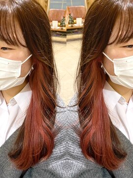 ネオリーブカップ 町田店(Neolive capu) 明るめブラウン ＊ レッドイヤリングカラー【町田/ブリーチ】