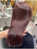 チェリーレッドカラー　韓国ヘア　髪質改善