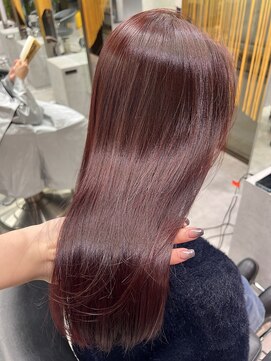 シティ(CITY) チェリーレッドカラー　韓国ヘア　髪質改善