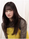 大人可愛い レイヤーロング 顔まわりレイヤー 毛先ワンカール