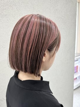 ナウアズ(now as.) ピンクアンブレラカラー×ぱつっとボブ【シン】