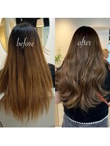 カラ フクオカ(Cara FUKUOKA)&nbsp;《★髪質改善うる艶水素カラー＋カット★》【before→after】