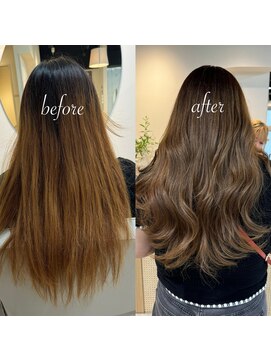 カラ フクオカ(Cara FUKUOKA) 《★髪質改善うる艶水素カラー＋カット★》【before→after】