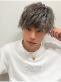 アッシュブラックカルマパーマベリーショートダークアッシュ