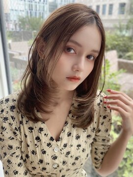 バイオレット 表参道店(Violet) 自然なハイライトカラー/マロンベージュ/レイヤースタイル/AM