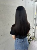黒髪サラ艶トリートメントストレートロングヘア髪質改善